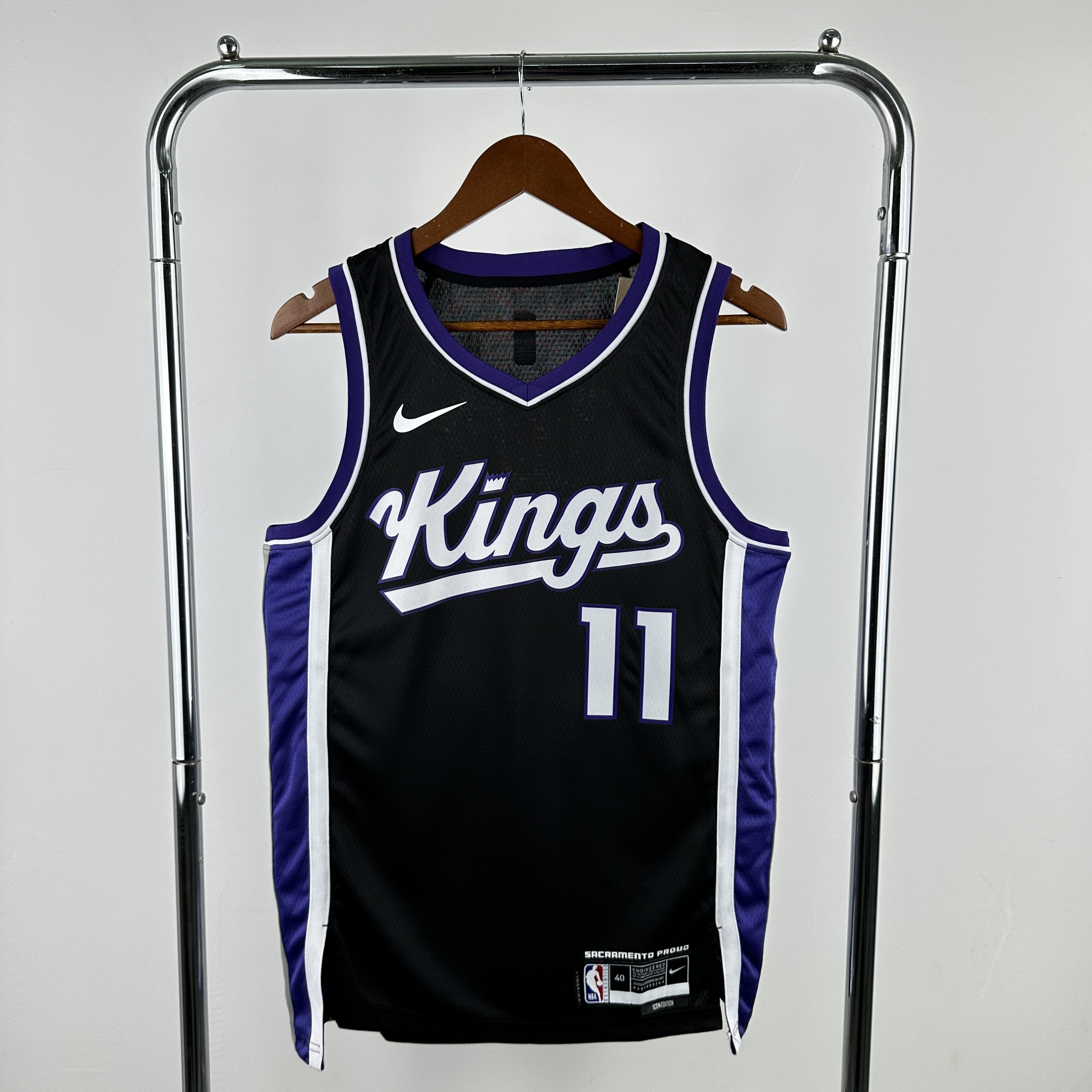 Men Sacramento Kings 11 Sabonis Black Season Nike 2025 NBA Jersey